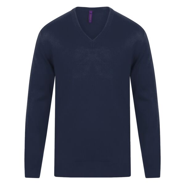 Cashmere touch acrylic v-neck jumper Thumbnail