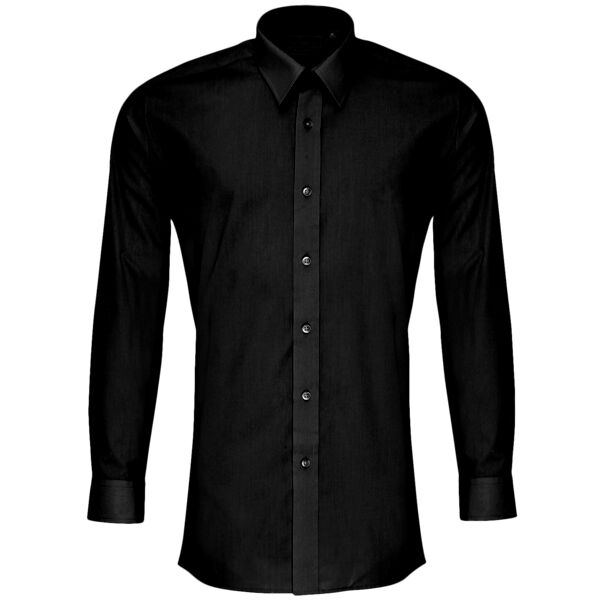 Poplin fitted long sleeve shirt Thumbnail
