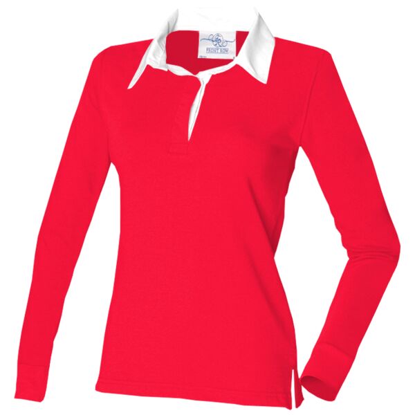 Women's long sleeve plain rugby shirt Thumbnail