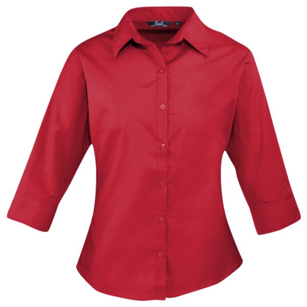 Women's 3/4 sleeve poplin blouse Thumbnail